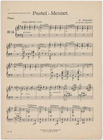 silent film music cue sheet
